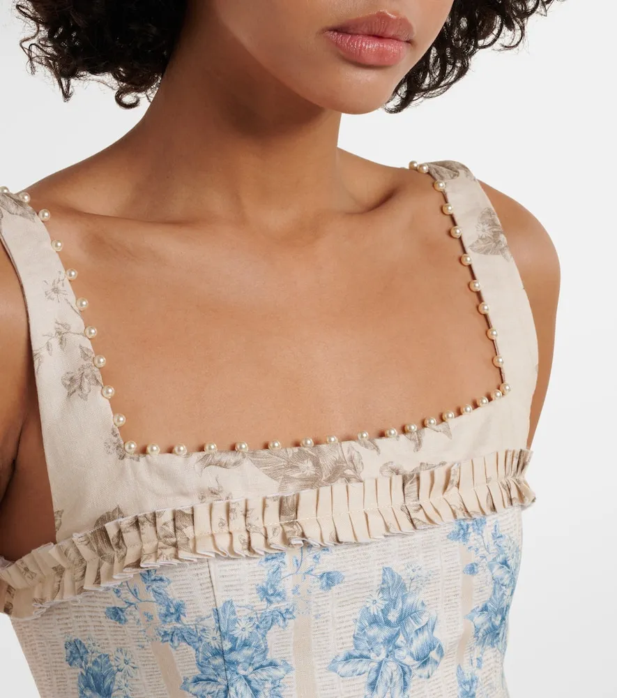Agua by Agua Bendita Barbara floral linen midi dress