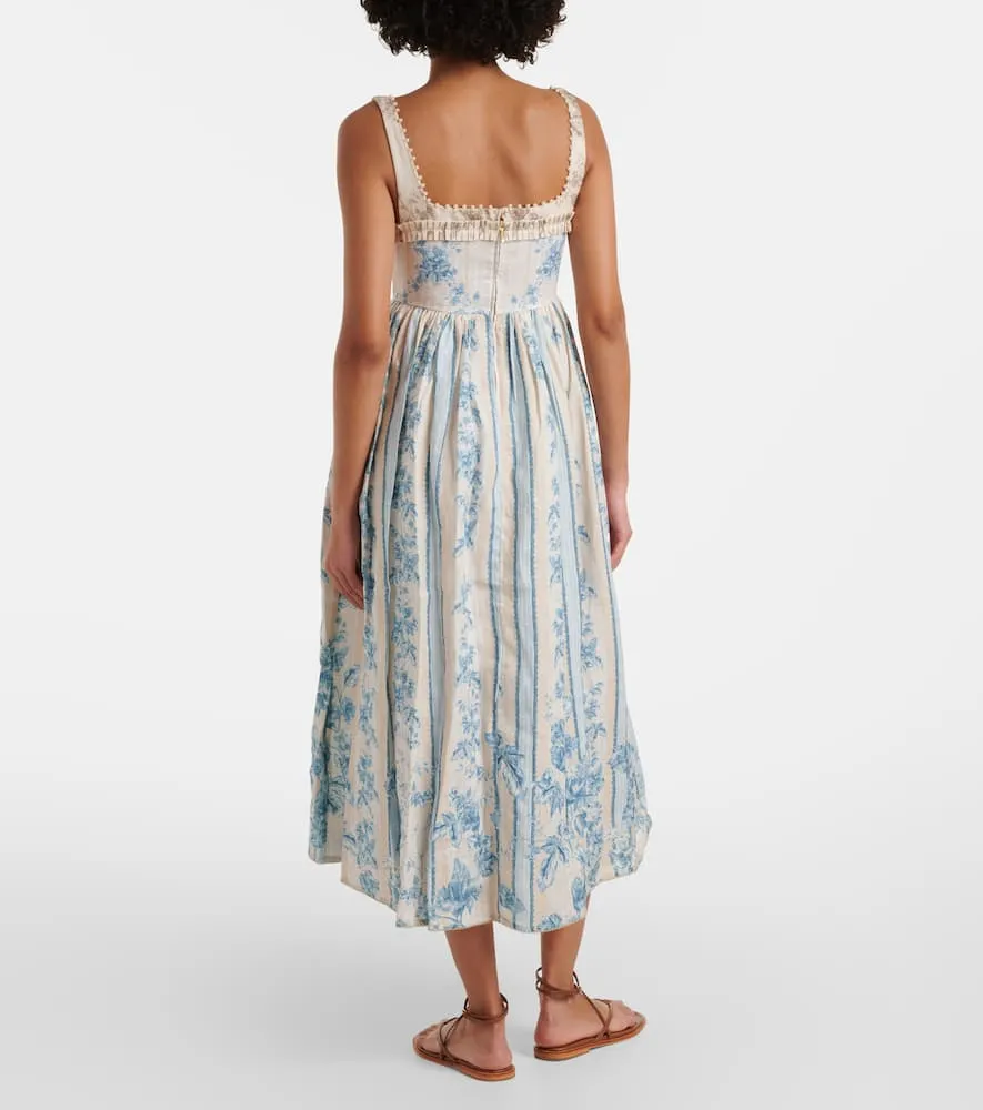 Agua by Agua Bendita Barbara floral linen midi dress