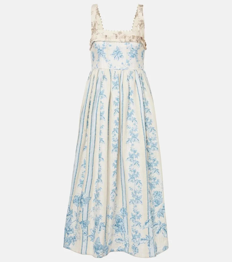 Agua by Agua Bendita Barbara floral linen midi dress