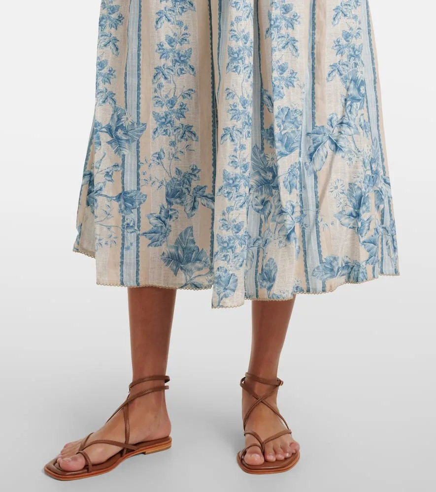 Agua by Agua Bendita Barbara floral linen midi dress