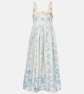Agua by Agua Bendita Barbara floral linen midi dress