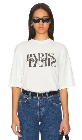 ANINE BING Avi Paris Tee in Ivory