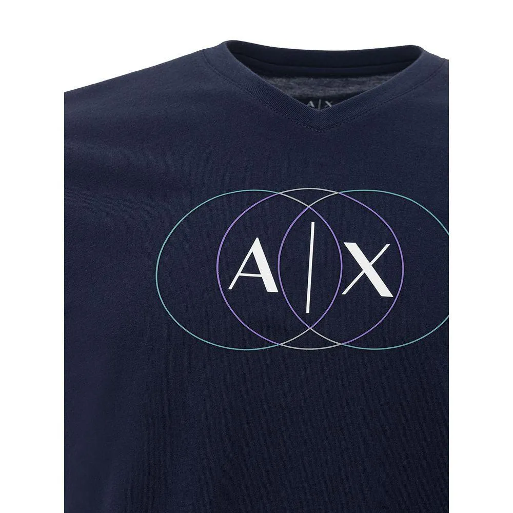 Armani Exchange Sleek Blue Cotton Tee for Herre