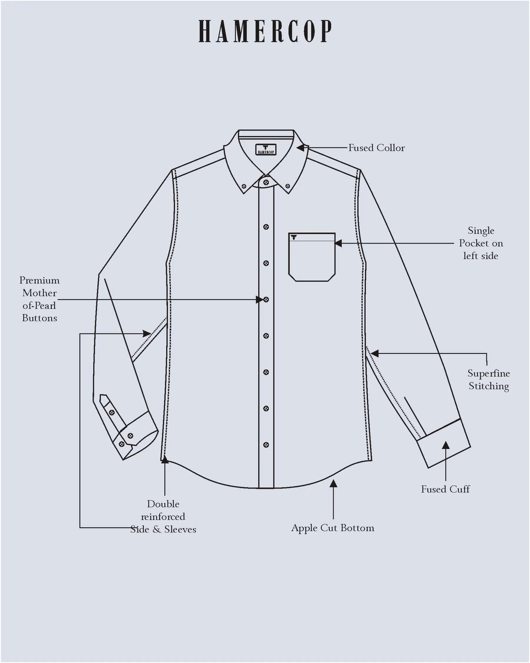 Bissen Blue With White Dobby Textured Giza Shirt