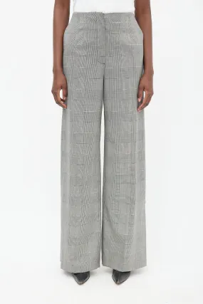 Black & White Check Wide Leg Trouser