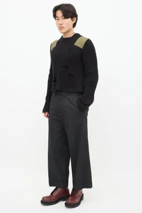 Black & White Pinstripe Wide Leg Trouser