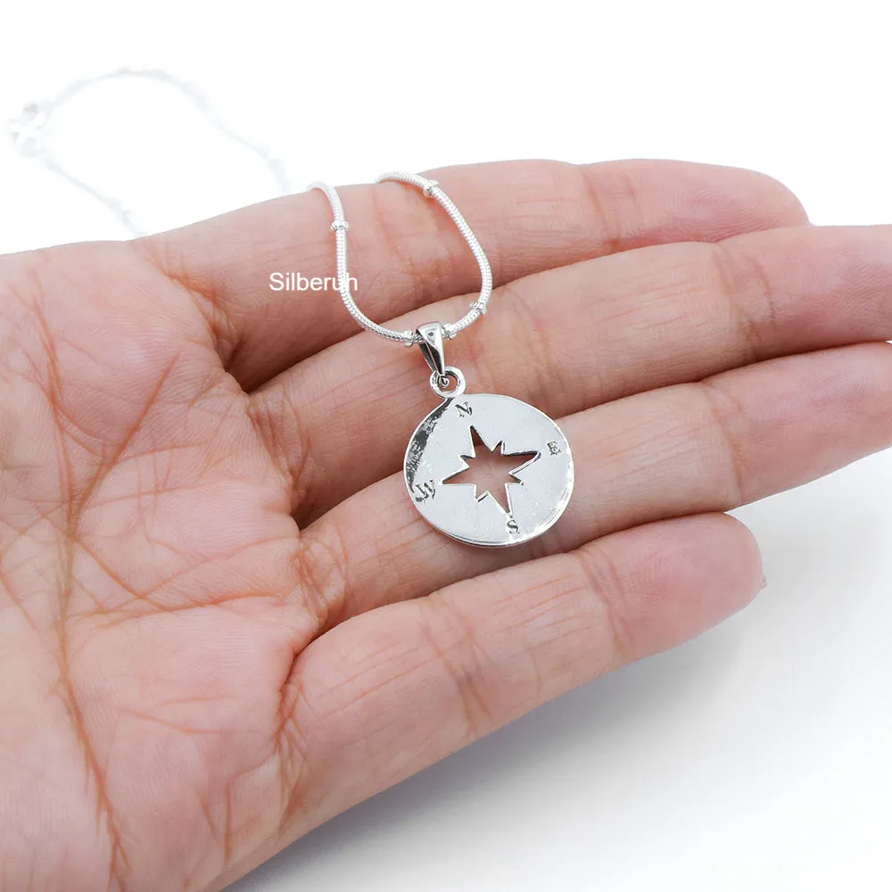 Compass Silver Pendant
