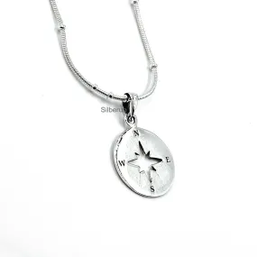 Compass Silver Pendant