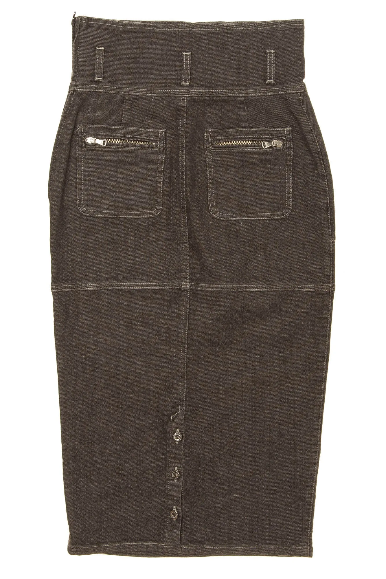 D& G Dark Grey Denim Pencil Skirt - IT 40