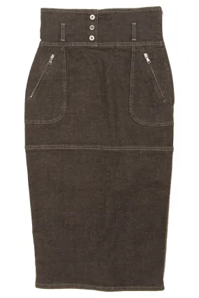 D& G Dark Grey Denim Pencil Skirt - IT 40