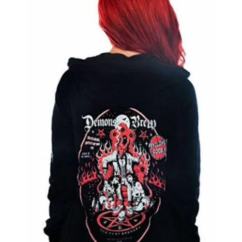 Demon Zipped Long Sleeve Shirt Hoodie