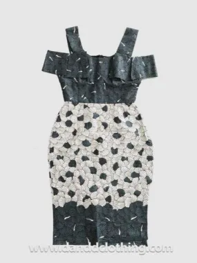 Green & White Floral Ankara Dress