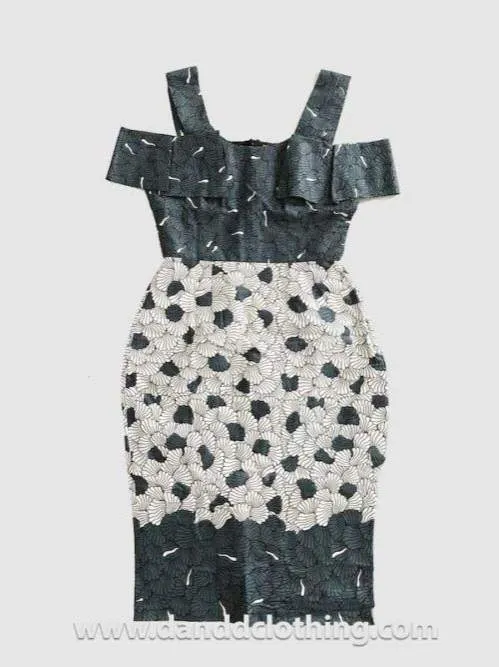 Green & White Floral Ankara Dress