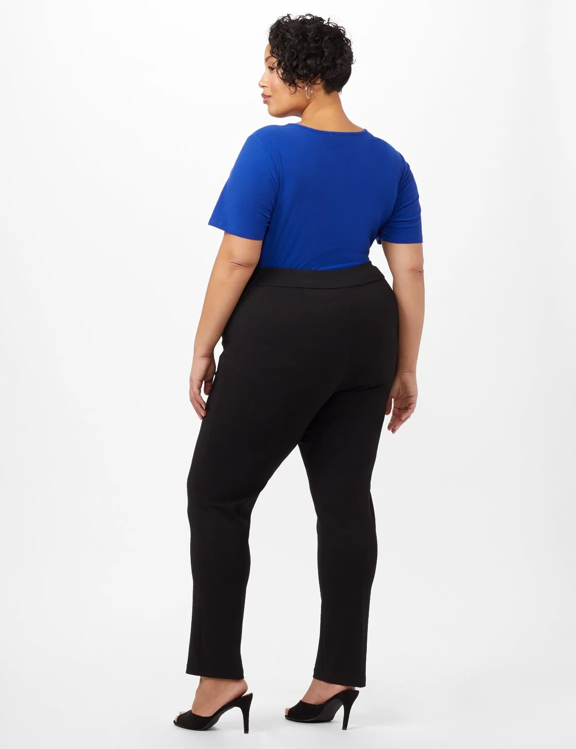 Grommet Trim Faux Pocket Pull-On Pants
