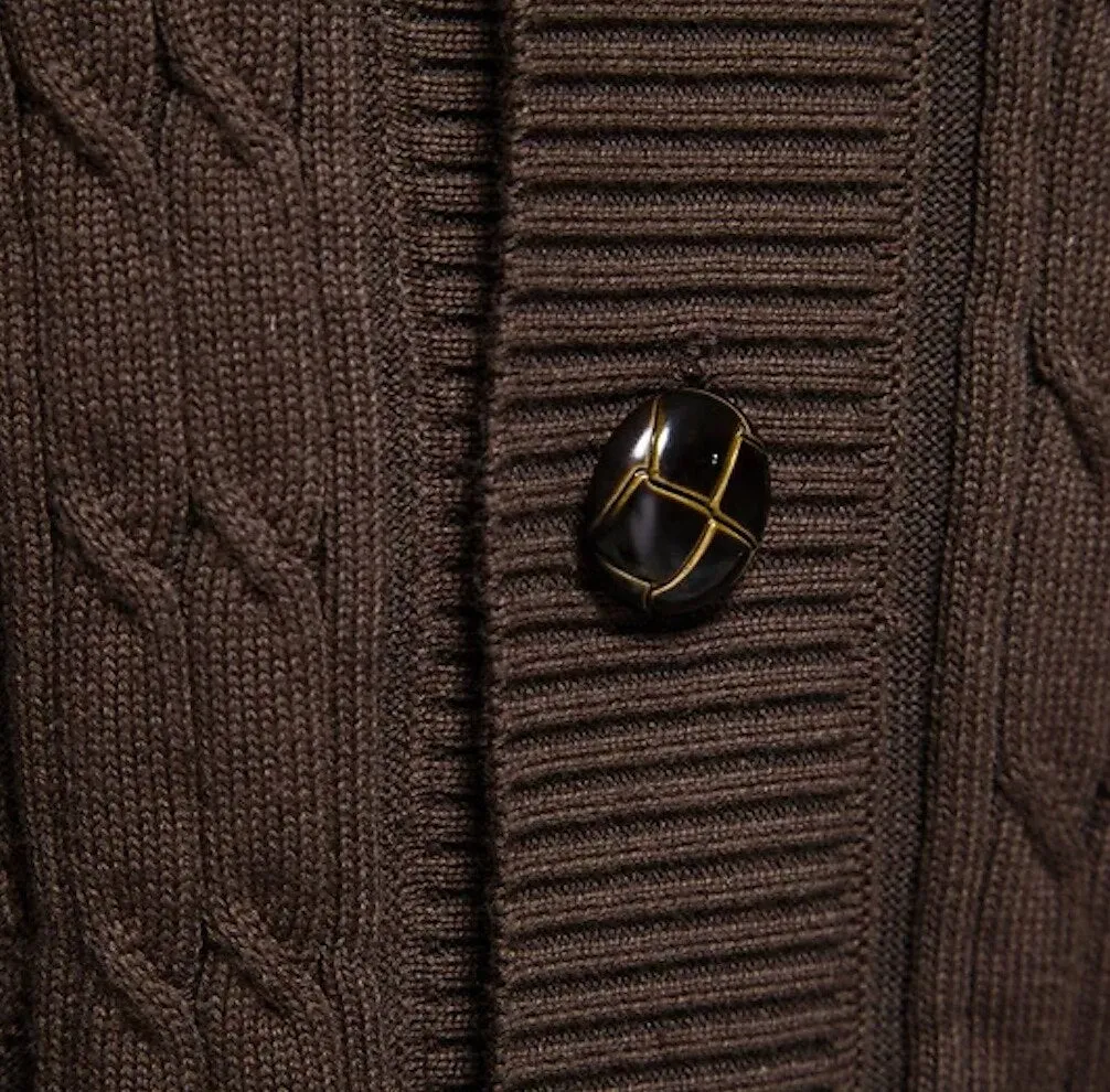 Knit Rolled collar Cardigan Sweater
