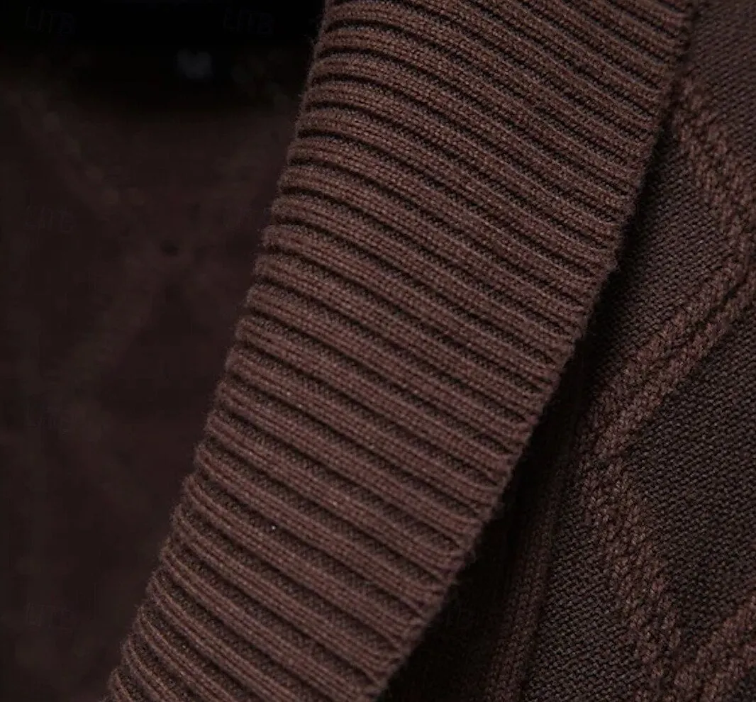 Knit Rolled collar Cardigan Sweater