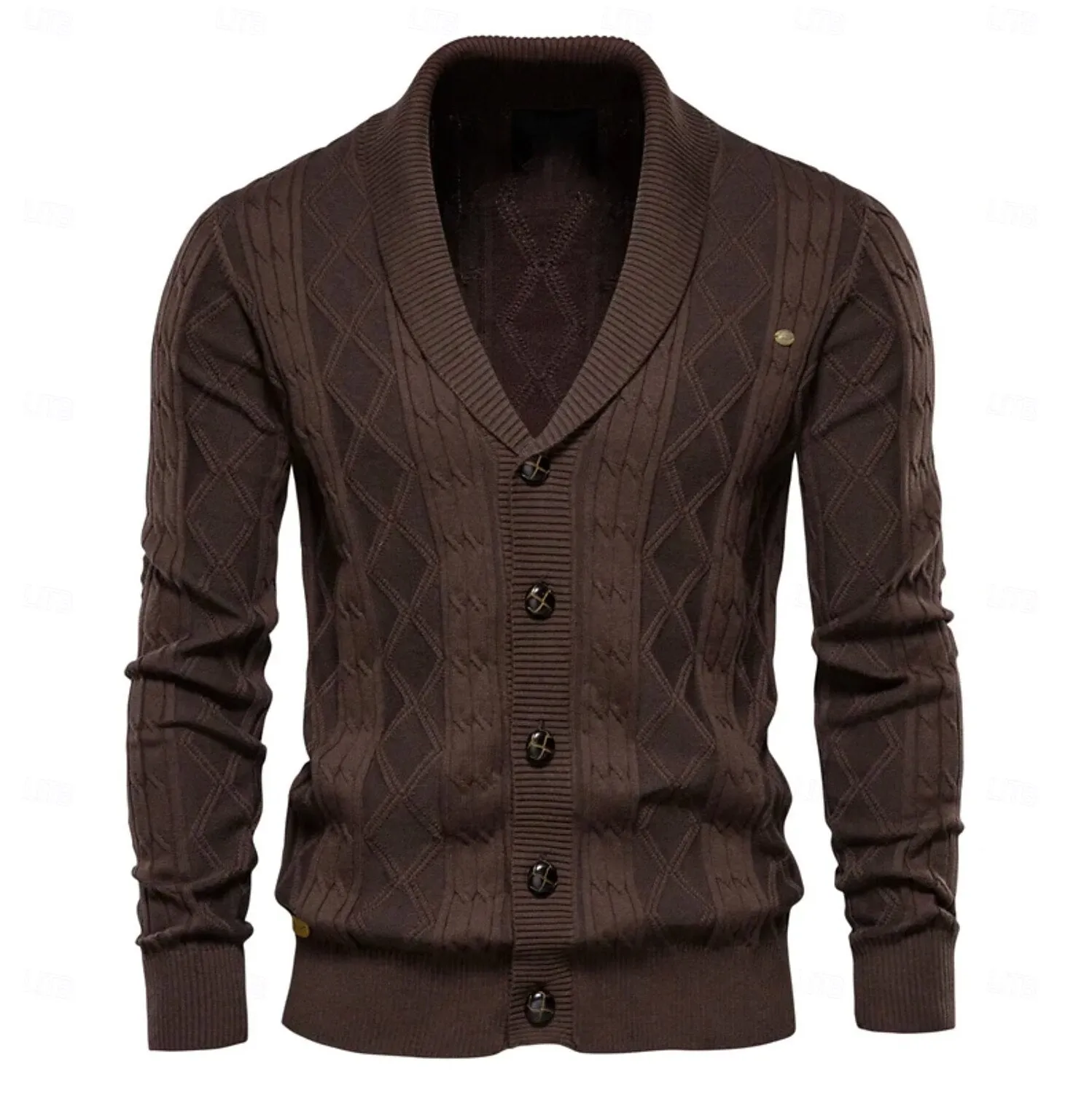Knit Rolled collar Cardigan Sweater