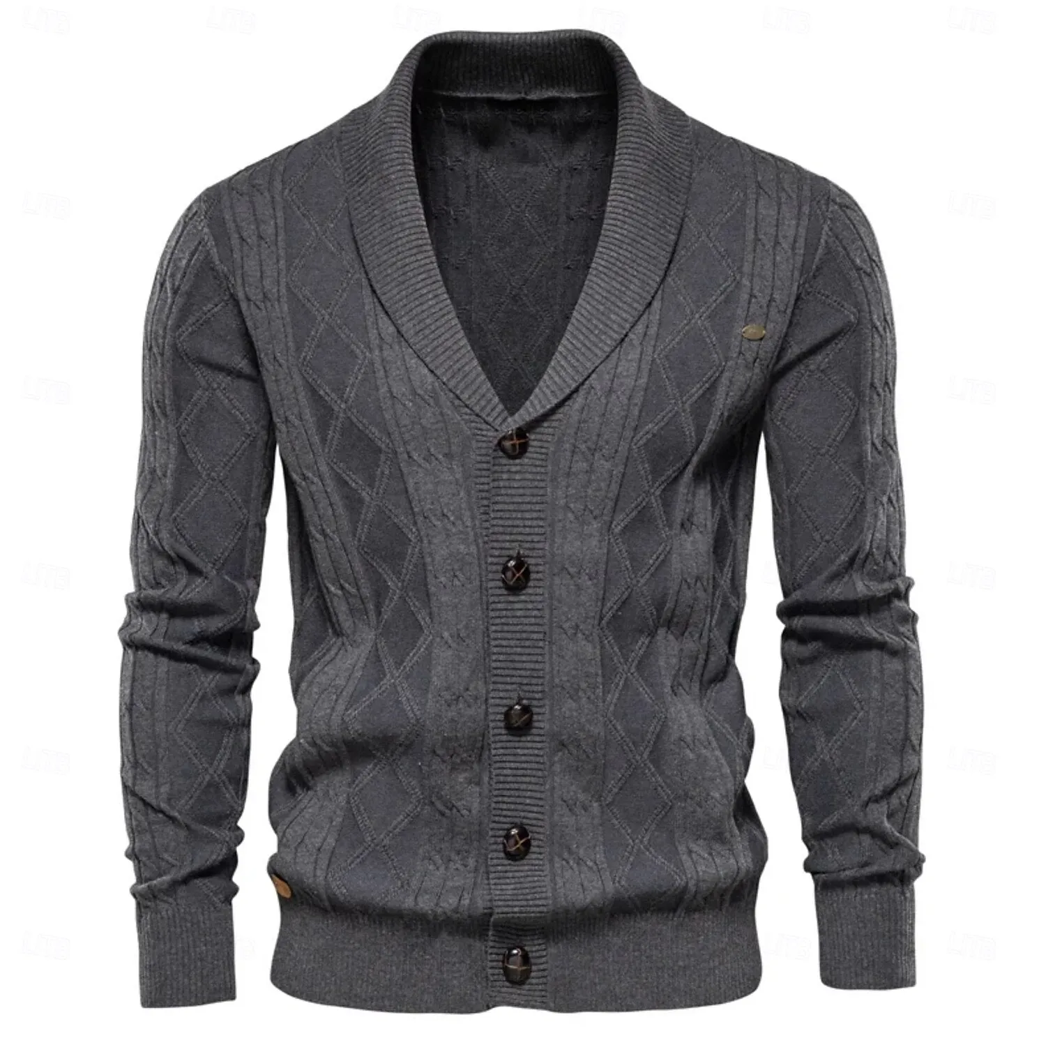 Knit Rolled collar Cardigan Sweater