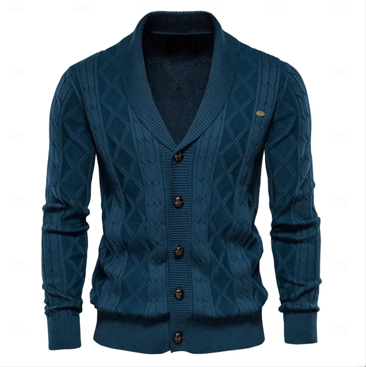 Knit Rolled collar Cardigan Sweater