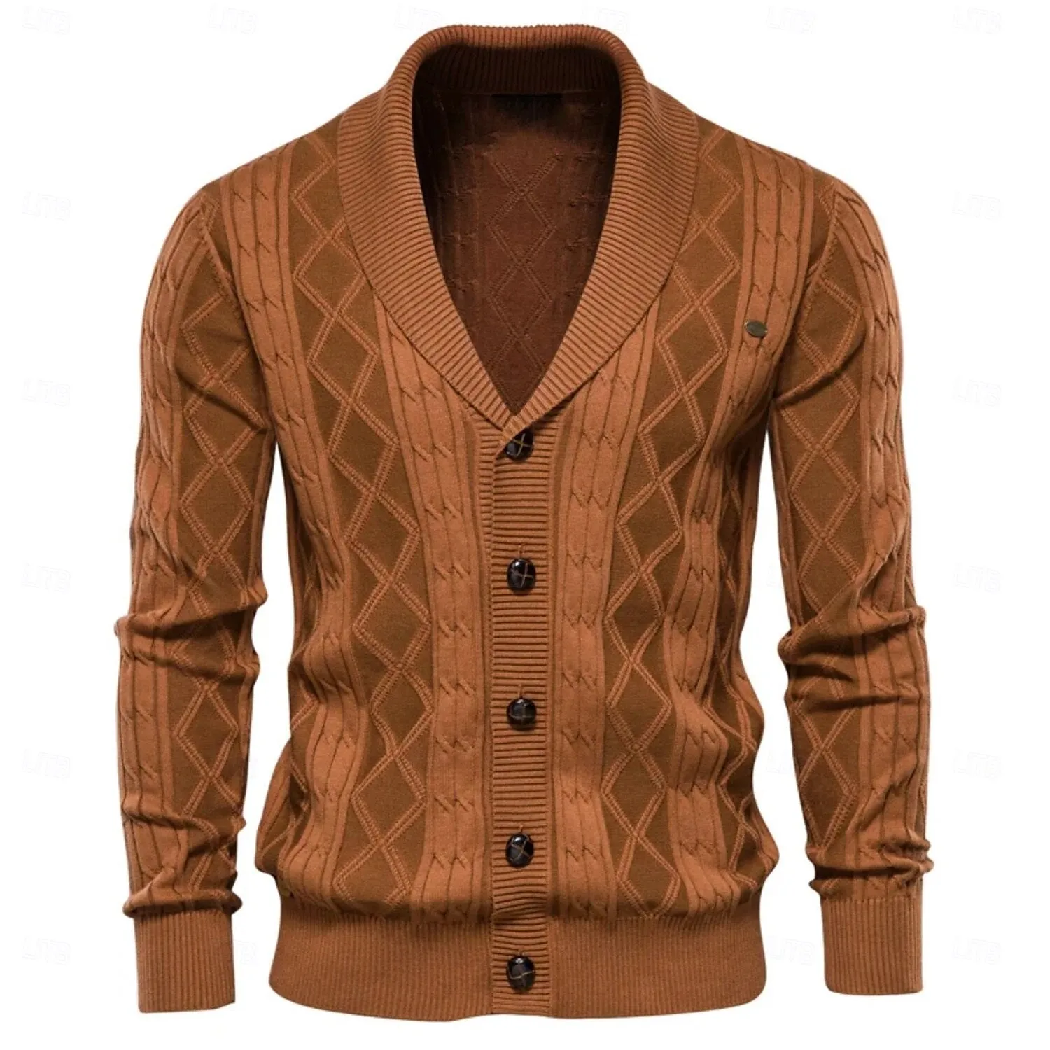 Knit Rolled collar Cardigan Sweater