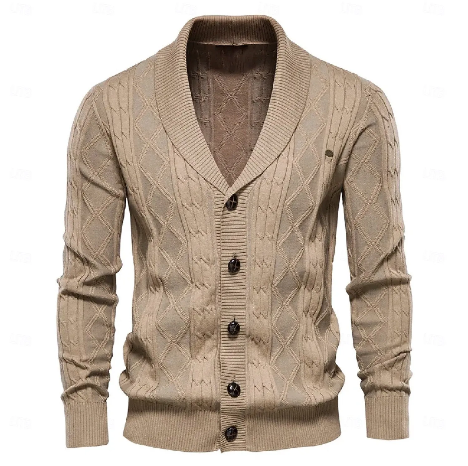 Knit Rolled collar Cardigan Sweater
