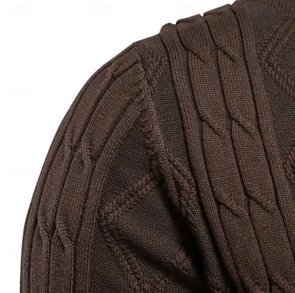 Knit Rolled collar Cardigan Sweater