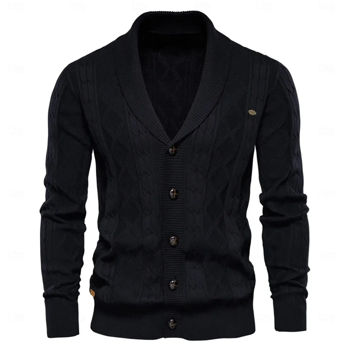 Knit Rolled collar Cardigan Sweater