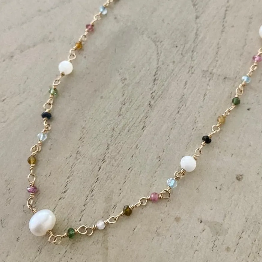 Mixed Gemstone Necklace - Sirena