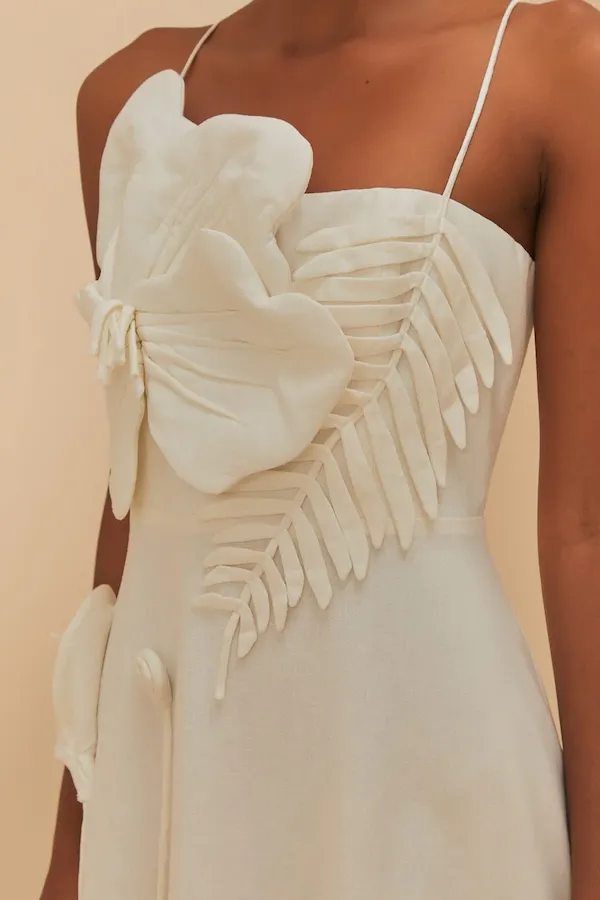 OFF WHITE GARDEN SLEEVELESS MIDI DRESS