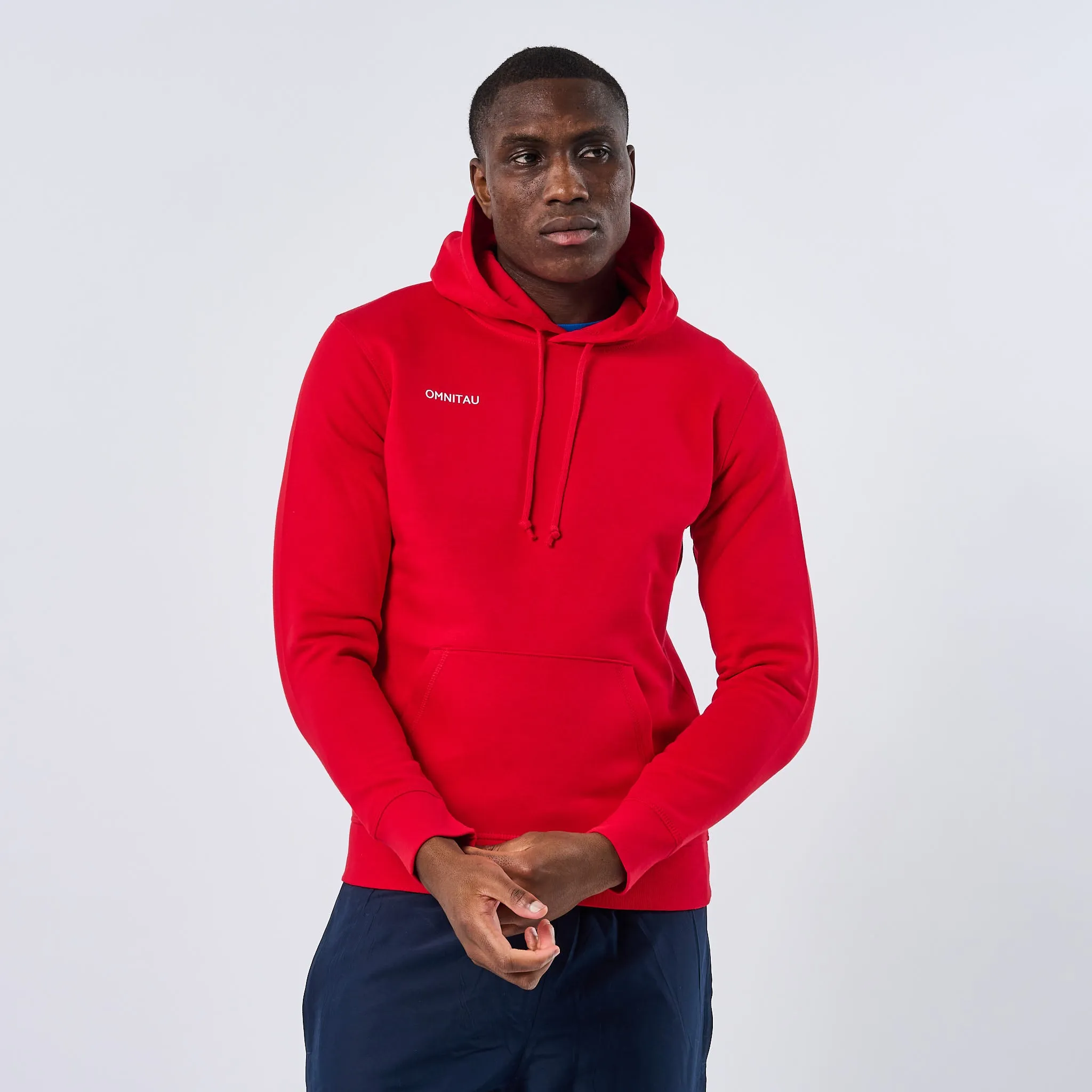 Omnitau Adult's Team Sports Organic Cotton Hoodie - Red
