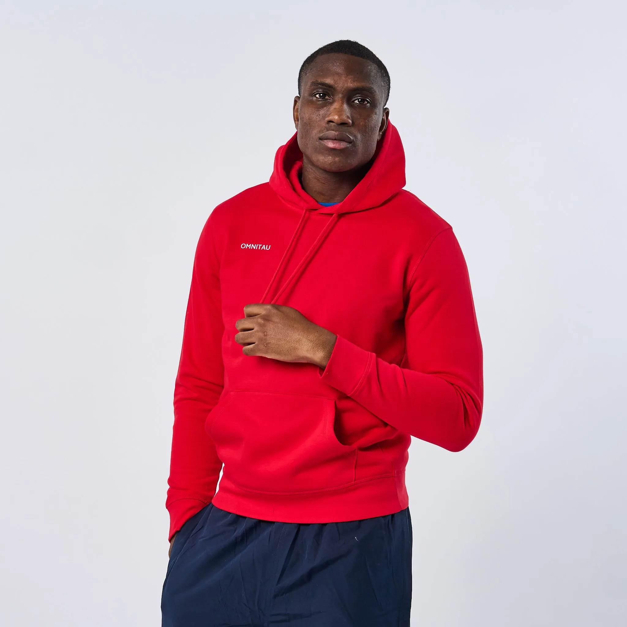Omnitau Adult's Team Sports Organic Cotton Hoodie - Red