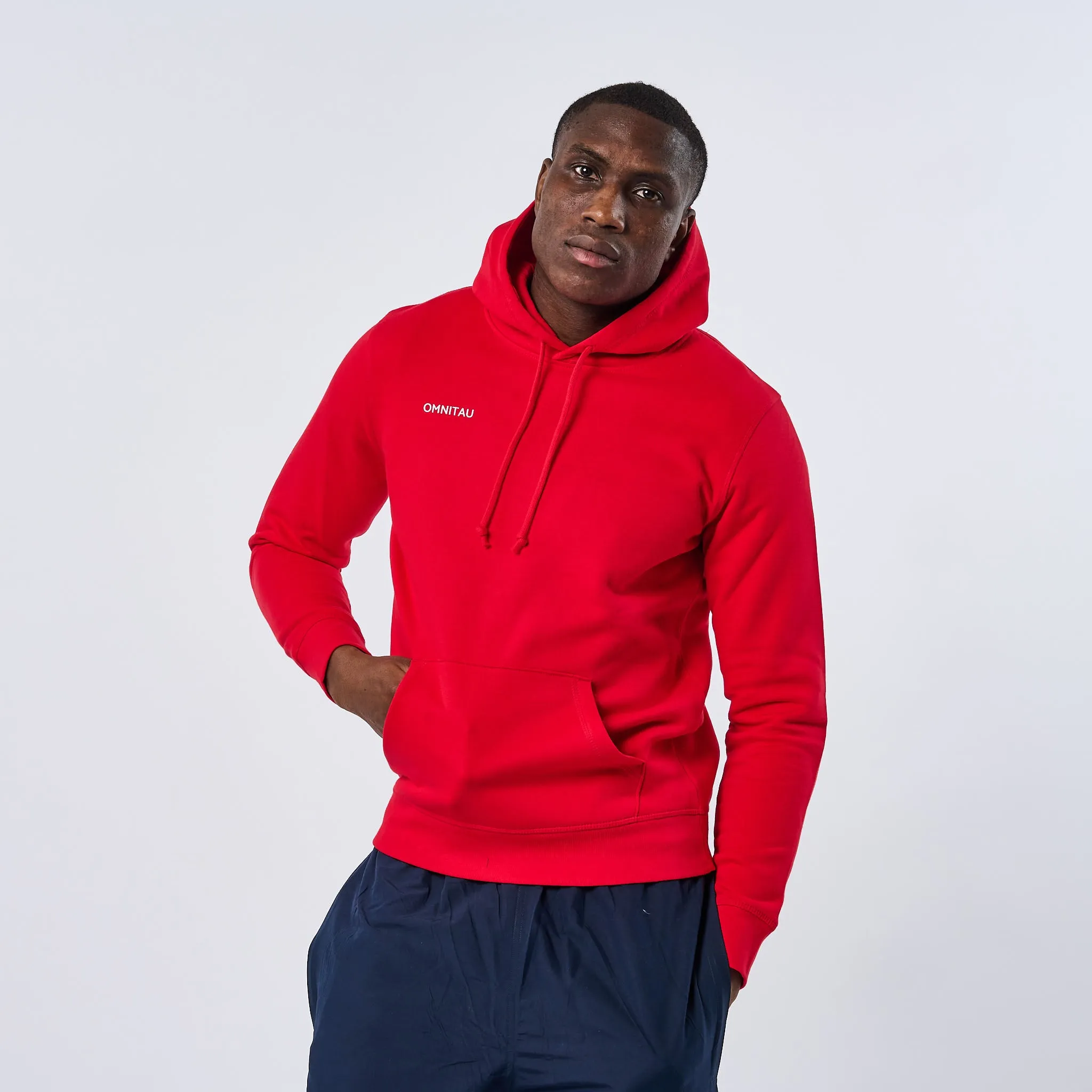 Omnitau Adult's Team Sports Organic Cotton Hoodie - Red
