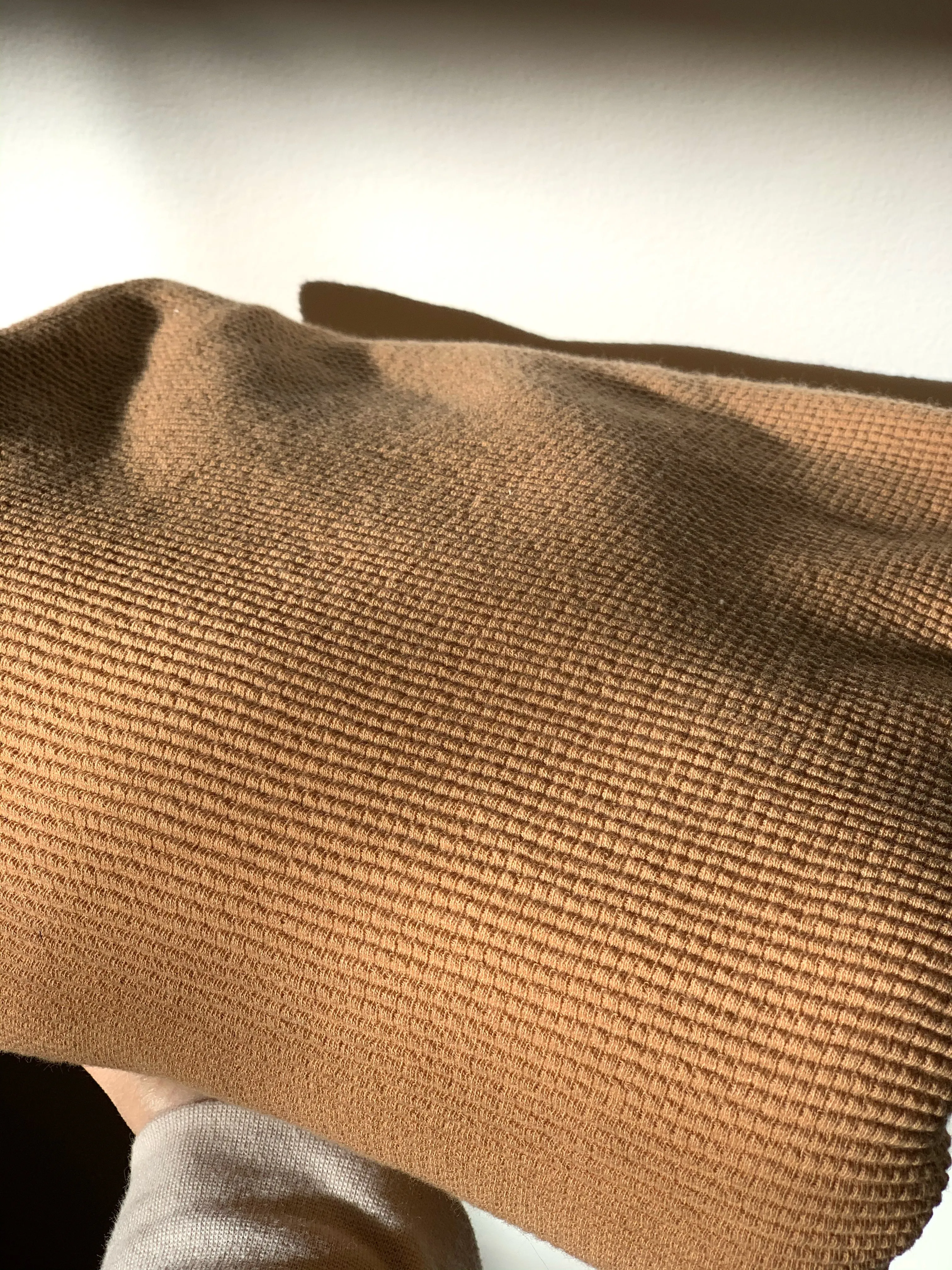 Organic Pecan Brown Waffle Knit