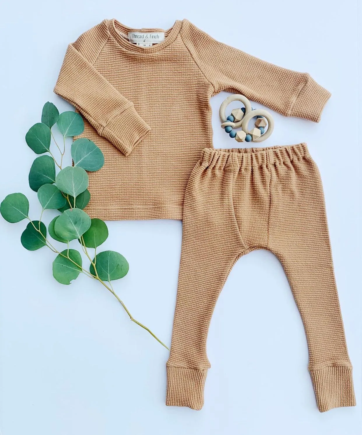 Organic Pecan Brown Waffle Knit
