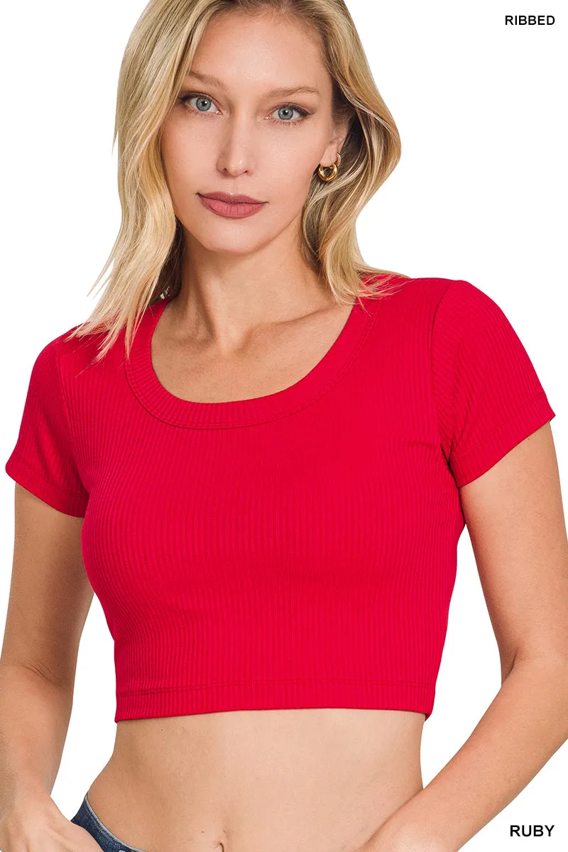 Ribbed Cropped Top (Red, Blue, Yellow)
