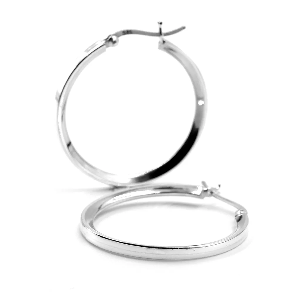 Silver Plain Hoop Earring