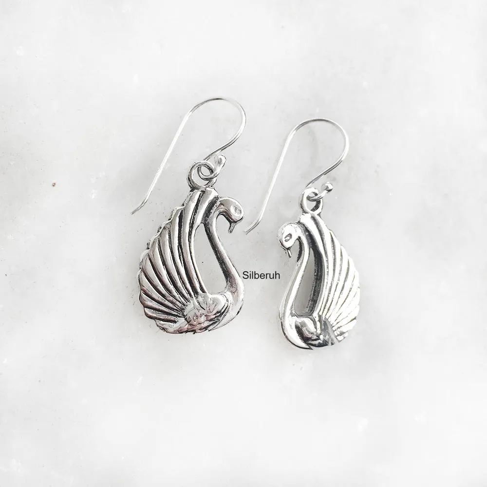 Silver Swan Earring