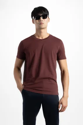 Soft Cloth Short Sleeve Malibu Vee Tee - Rum Raisin