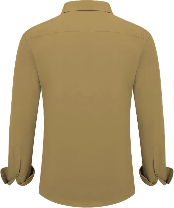 Uniform Unicorn Men's Formal Bronze Shirt - Slim Fit Long Sleeve with Pocket | Office Wear | Formal Wear | Daily Wear (Shirt_Bronze)