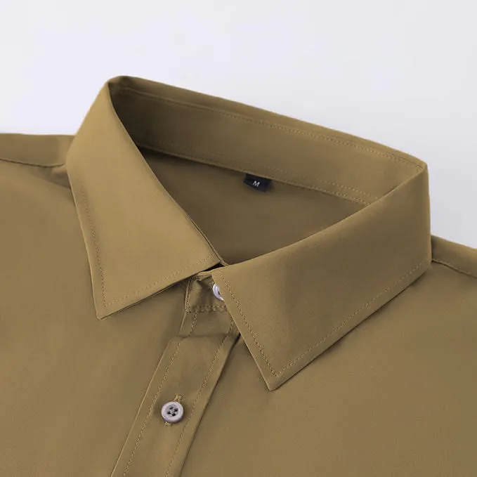Uniform Unicorn Men's Formal Bronze Shirt - Slim Fit Long Sleeve with Pocket | Office Wear | Formal Wear | Daily Wear (Shirt_Bronze)
