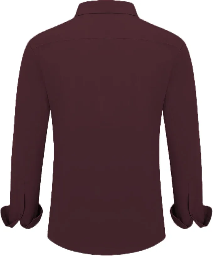 Uniform Unicorn Men's Formal Brown Coffee Shirt - Slim Fit Long Sleeve with Pocket | Office Wear | Formal Wear | Daily Wear (Shirt_Brown Coffee)