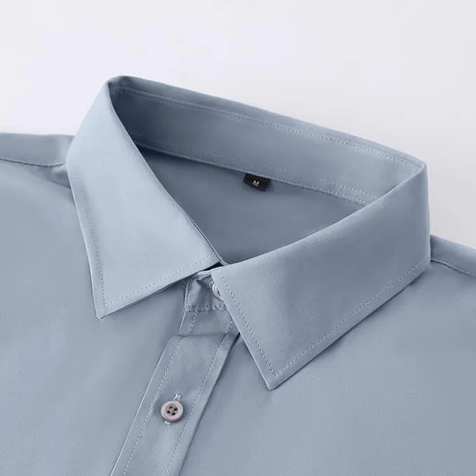 Uniform Unicorn Men's Formal Cadet Blue Shirt - Slim Fit Long Sleeve with Pocket | Office Wear | Formal Wear | Daily Wear (Shirt_Cadet Blue)