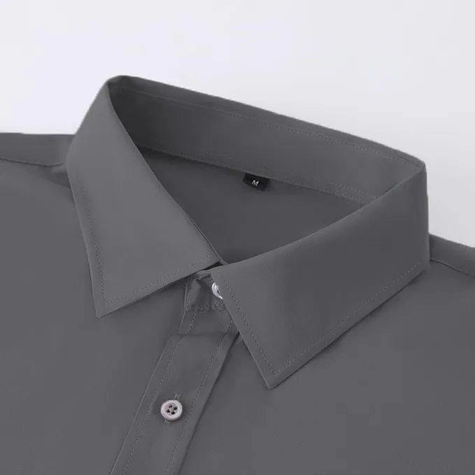 Uniform Unicorn Men's Formal Charcoal Shirt - Slim Fit Long Sleeve with Pocket | Office Wear | Formal Wear | Daily Wear(Shirt_Charcoal)