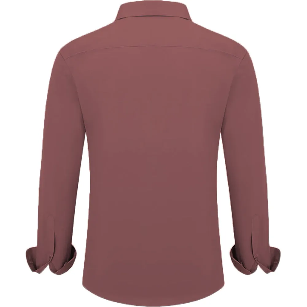 Uniform Unicorn Men's Formal Dusty Brown Shirt - Slim Fit Long Sleeve with Pocket | Office Wear | Formal Wear | Daily Wear(Shirt_Dusty Brown)