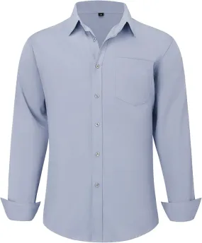 Uniform Unicorn Men's Formal Ice Blue Shirt - Slim Fit Long Sleeve with Pocket | Office Wear | Formal Wear | Daily Wear(Shirt_Ice Blue)