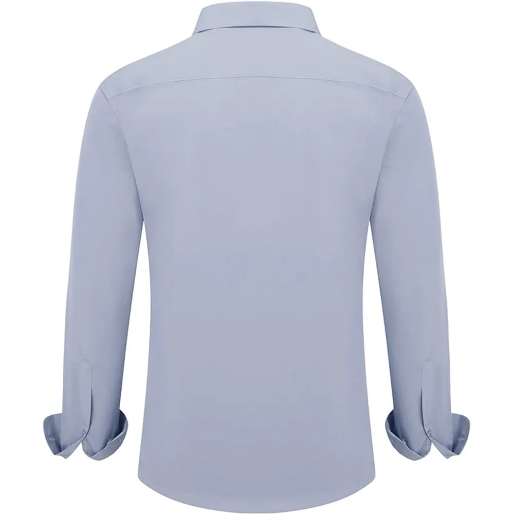 Uniform Unicorn Men's Formal Ice Blue Shirt - Slim Fit Long Sleeve with Pocket | Office Wear | Formal Wear | Daily Wear(Shirt_Ice Blue)