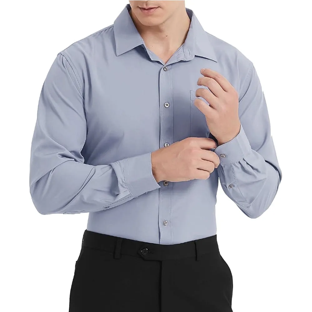 Uniform Unicorn Men's Formal Ice Blue Shirt - Slim Fit Long Sleeve with Pocket | Office Wear | Formal Wear | Daily Wear(Shirt_Ice Blue)