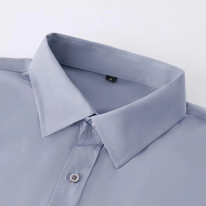 Uniform Unicorn Men's Formal Ice Blue Shirt - Slim Fit Long Sleeve with Pocket | Office Wear | Formal Wear | Daily Wear(Shirt_Ice Blue)