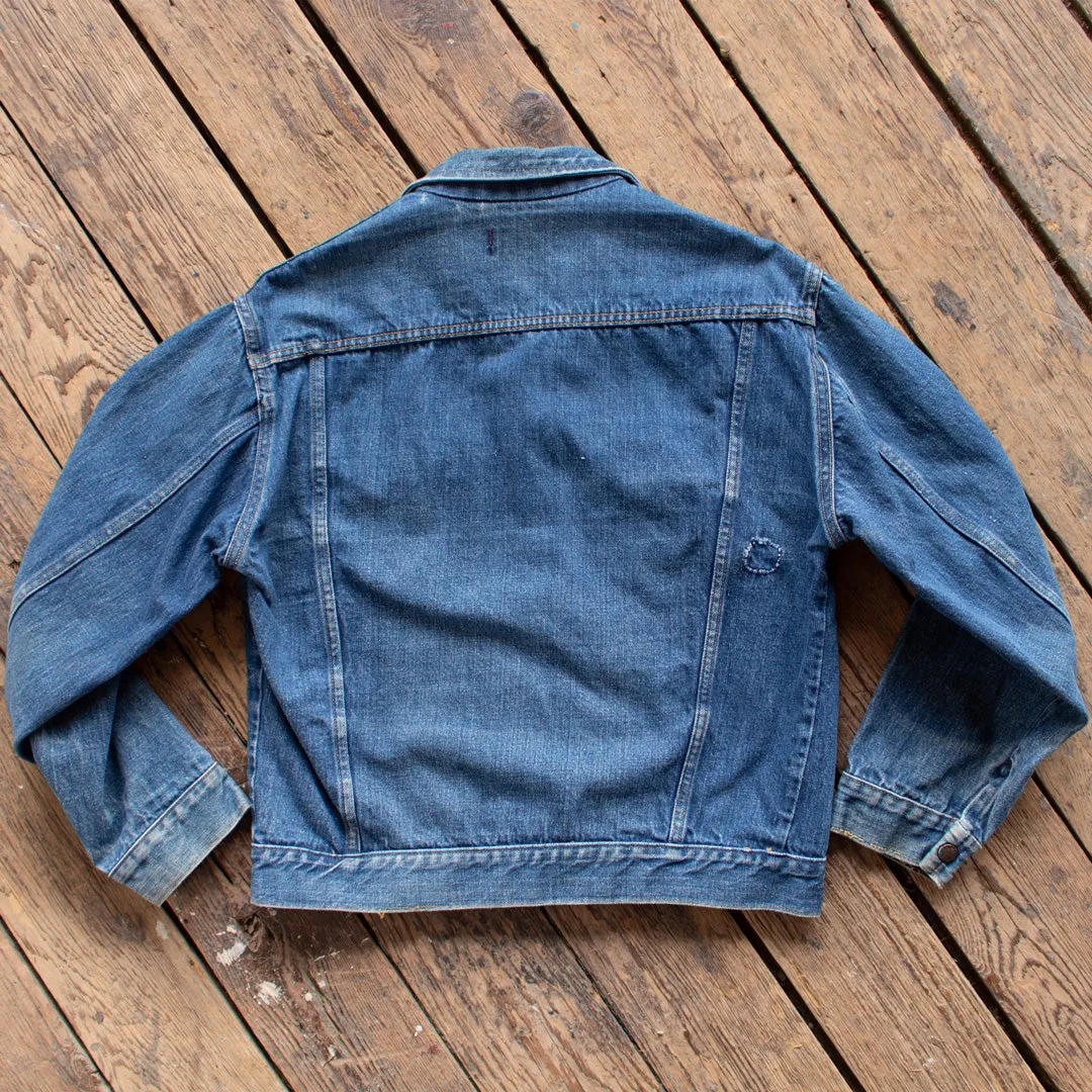 Vintage 1970s Big Yank Distressed and Patched Denim Jacket - Medium
