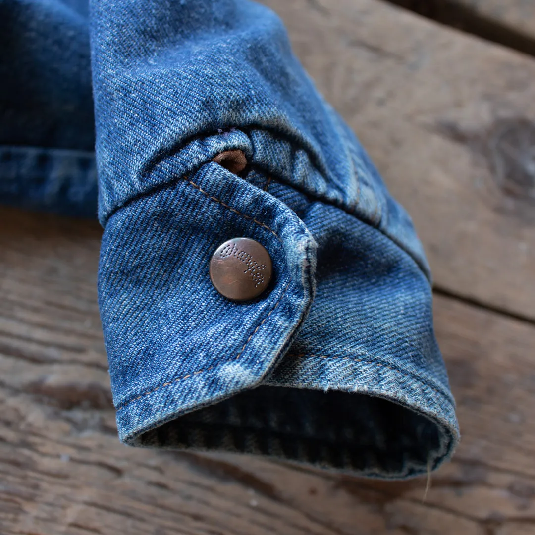 Vintage 1970s Wrangler Fleece Lined Denim Jacket - Small